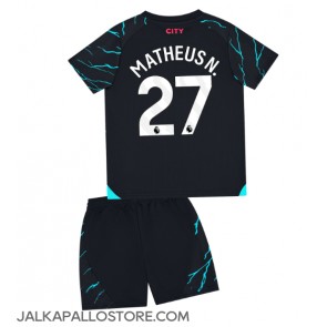 Manchester City Matheus Nunes #27 Kolmaspaita Lapsille 2023-24 Lyhythihainen (+ shortsit)